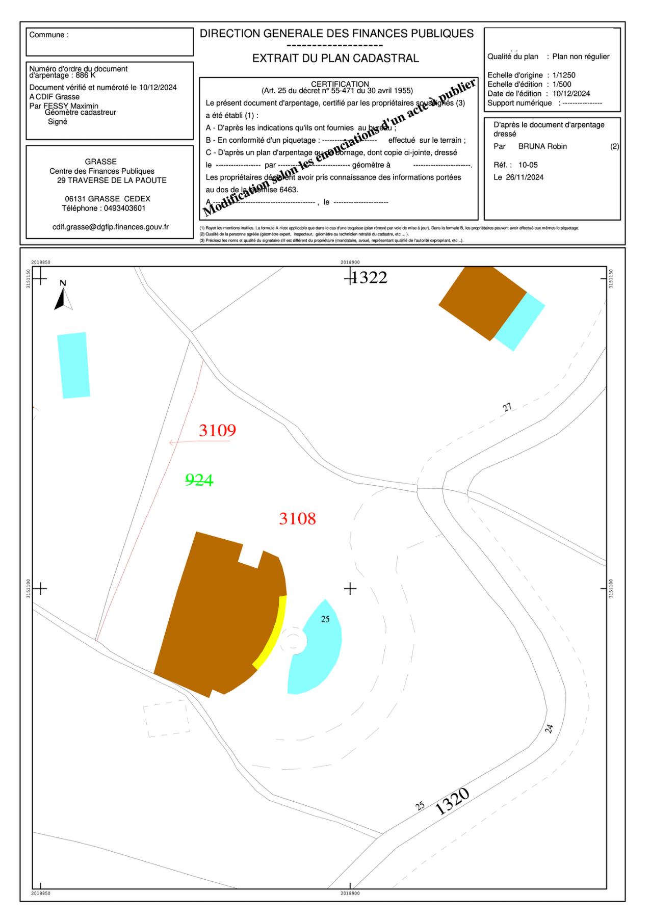 Extrait plan cadastral