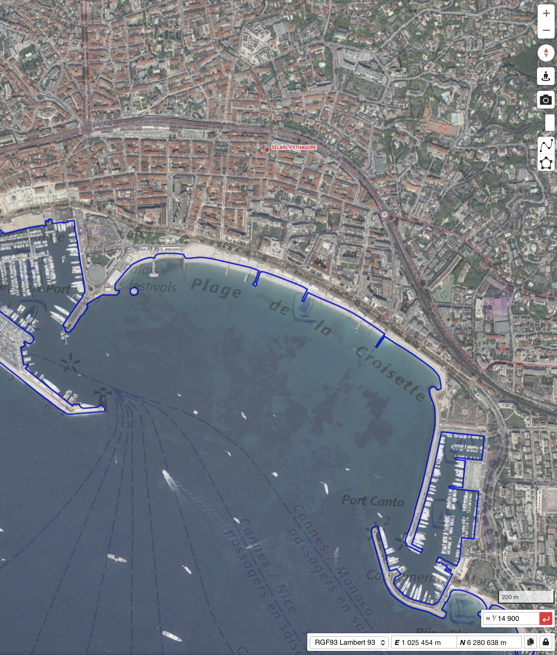 Carte de l'agence Pythagore - 13 Boulevard de la Republique, 06400 Cannes