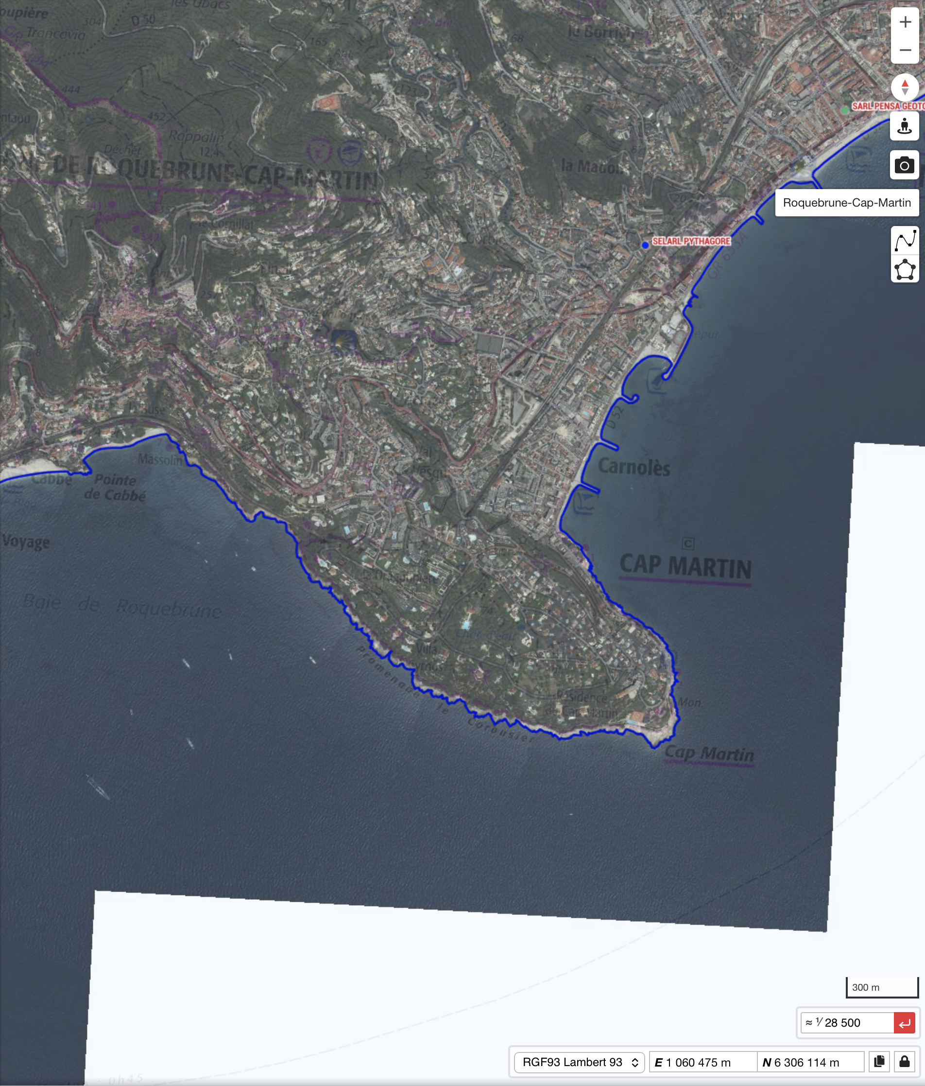 Carte de l'agence Pythagore - 11 Rue Louis Morillot, 06500 Menton