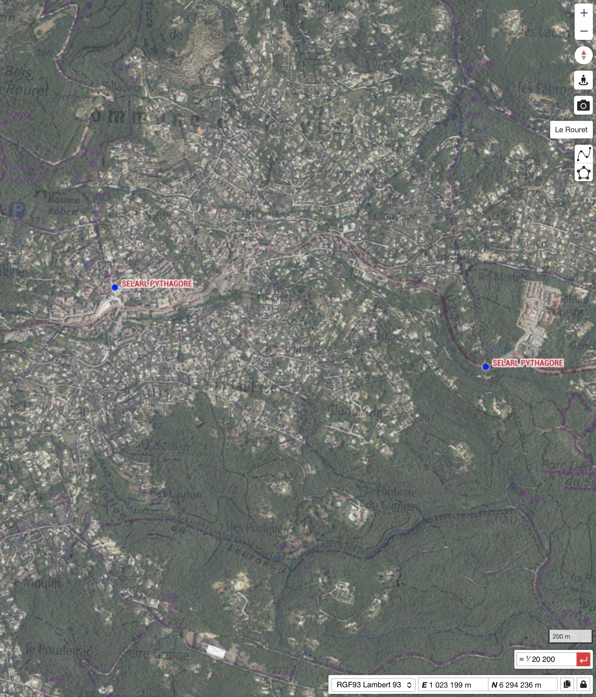 Carte de l'agence Pythagore - Route Départementale 2085, 06330 Roquefort-les-Pins