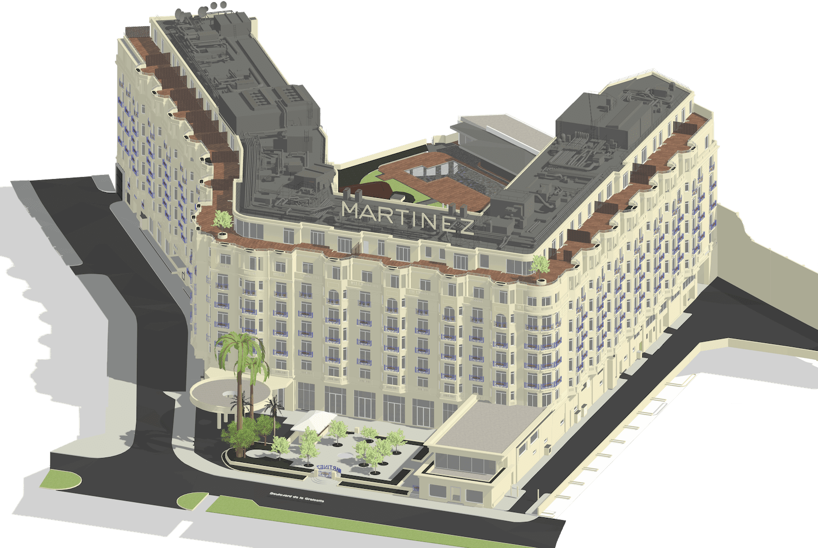 Modélisation BIM Hôtel Martinez à Cannes - PYTHAGORE Géomètres-Experts