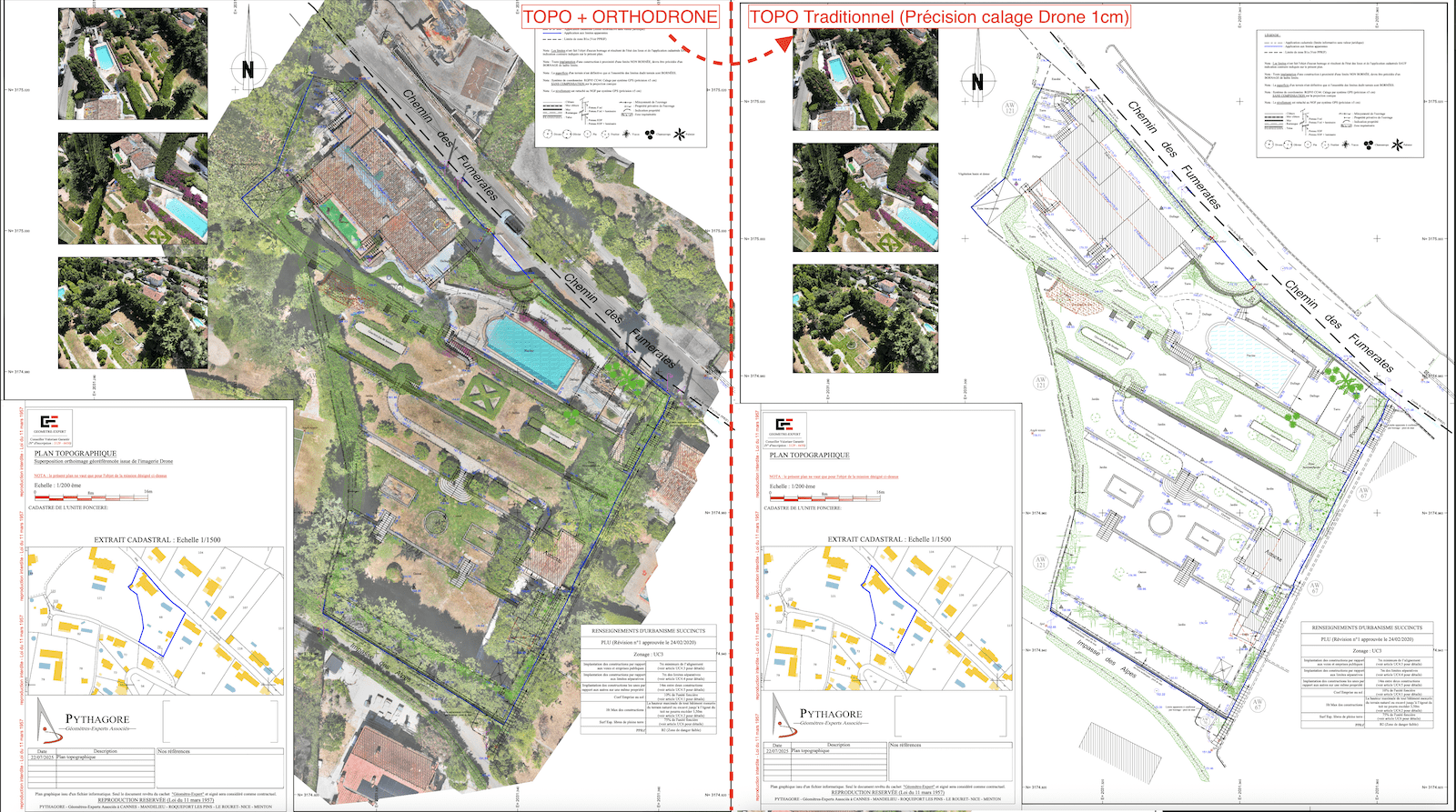 Comparaison relevé topographique drone orthophoto et topographie traditionnelle - PYTHAGORE Géomètres-Experts